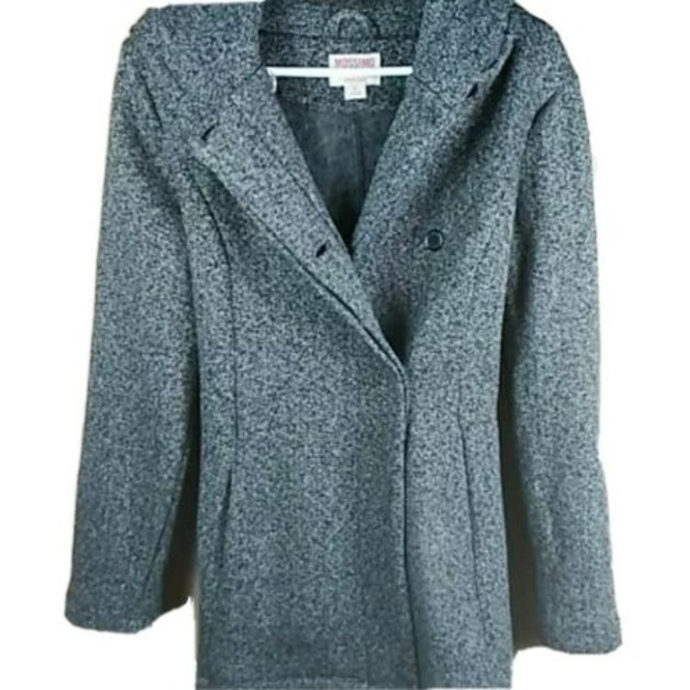 Soft & Cozy Gray Hooded Pea Coat - Relaxed Small